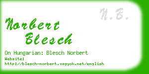norbert blesch business card